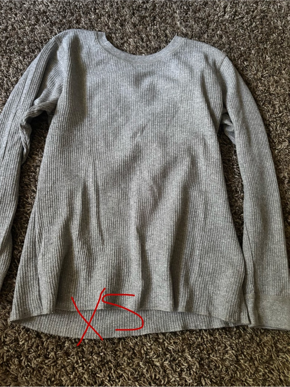 Fruit of the Loom Women's Ribbed Long Sleeve Tee in Light Gray